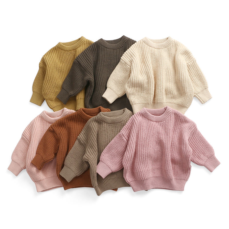 Factory Hot Sale Fall Fashion Baby Pullover Toddler Girls Sweater Kids Cute Cotton Knitted